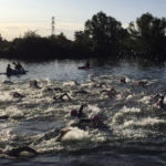 Open water swimming in a wetsuit