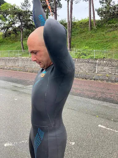 Getting into the Blue Seventy Fusion wetsuit