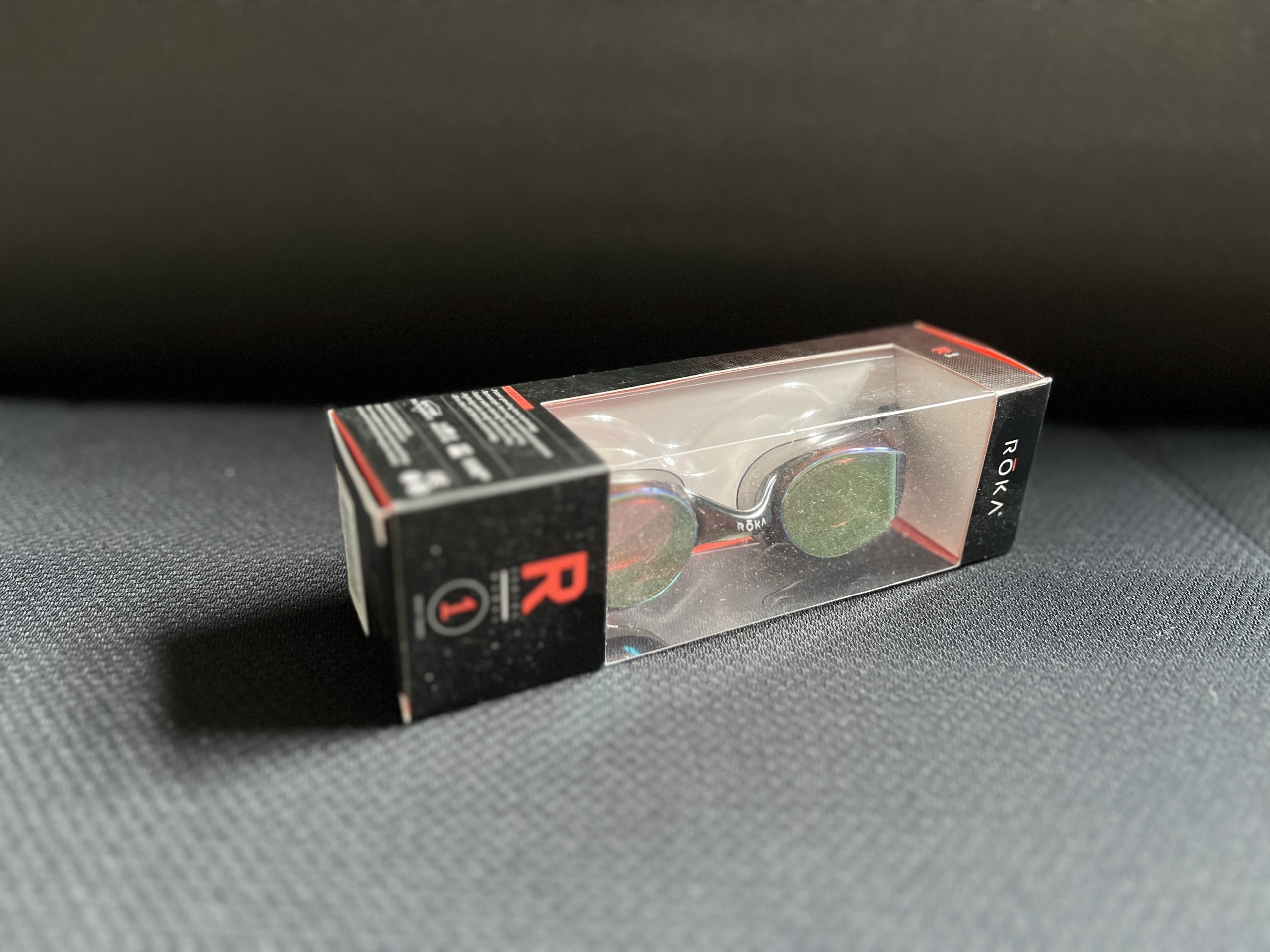 ROKA R1 swim goggles boxed